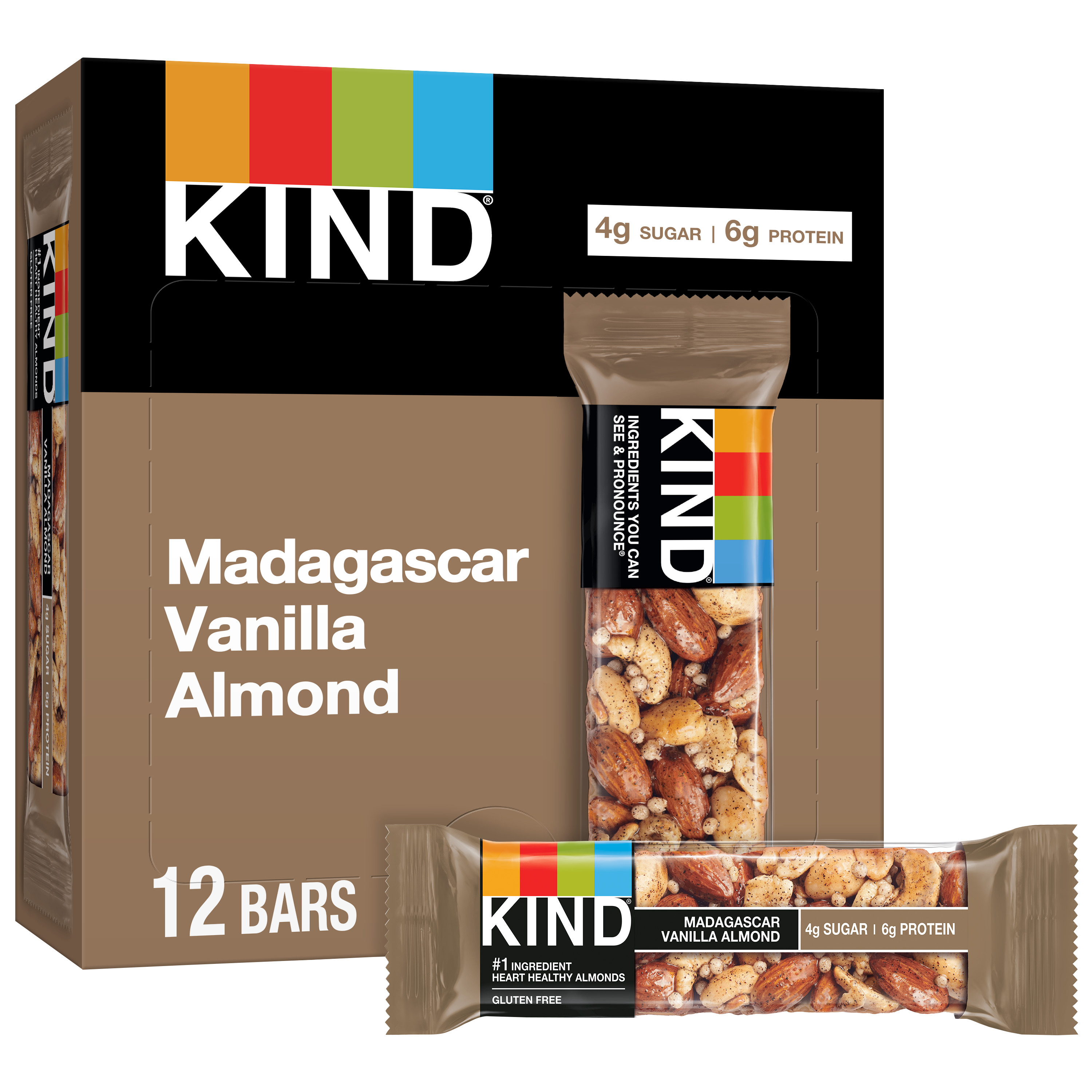 Kind Bar Madagascar Vanilla Almond 1.4oz 12ct